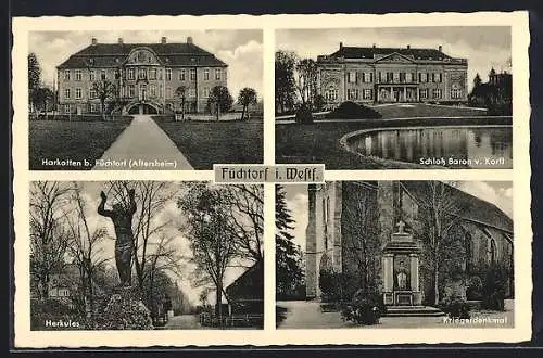 AK Füchtorf i. Westf., Harkotten b. Füchtorf, Herkules und Schloss Baron v. Korff