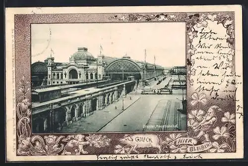 AK Dresden, Blick auf den Hauptbahnhof