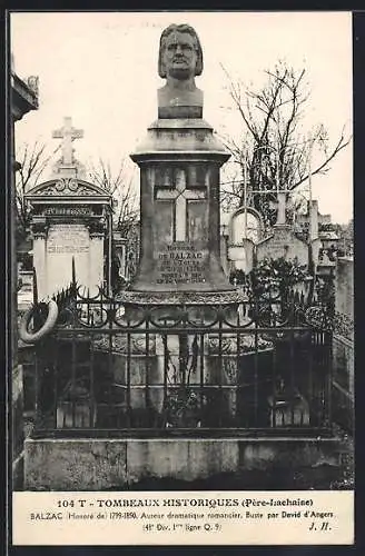 AK Paris, Cimetière du Pere-Lachaise, Tombeaux Historiques