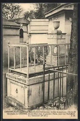 AK Paris, Cimetière du Pere-Lachaise, Famille de Chenier