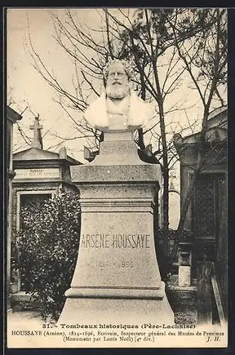 AK Paris, Cimetière du Pere-Lachaise, Arsène Houssaye