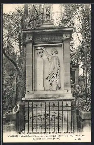 AK Paris, Cimetière du Pere-Lachaise, Cherubini