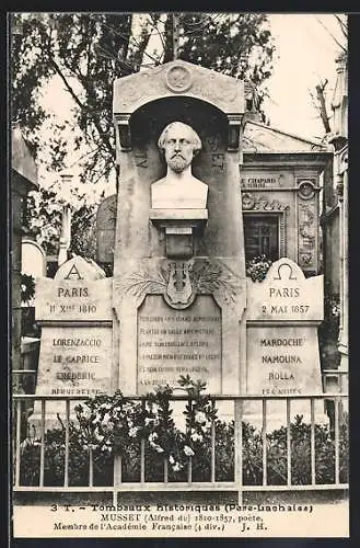 AK Père-Lachaise, Tombeaux historiques - Alfred de Musset