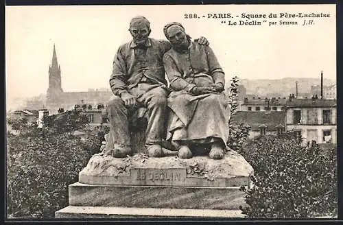 AK Paris, Cimetière du Pere-Lachaise, Le Declin