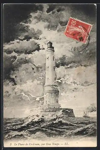 AK Cordouan, Le Phare par gros temps, Leuchtturm