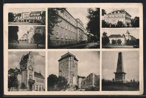 AK Böhm. Brod, Ortspartien, Festung und Denkmal