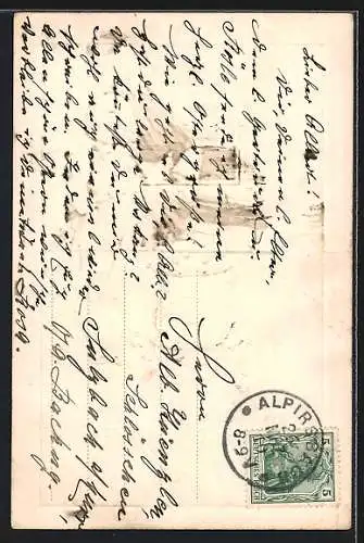 Präge-AK Osterhase läutet eine Glocke