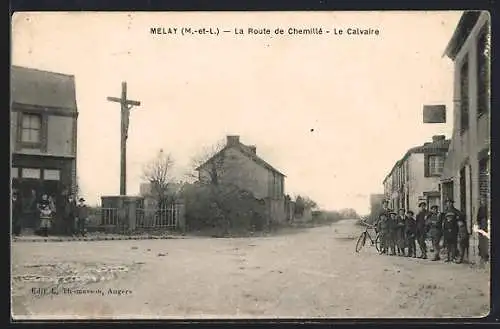 AK Melay, La Route de Chemillé, Le Calvaire