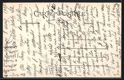 AK Montfaucon, La Poste et la rue principale bordée d`arbres