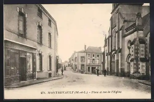 AK Montrevault, Place et rue de l`Église