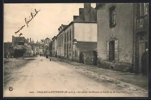 AK Chalain-la-Potherie, Carrefour des Routes de Candé et de Combrée