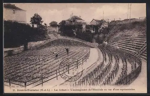 AK Doué-la-Fontaine, Aménagement de l`Hémicycle des Arènes pour une représentation