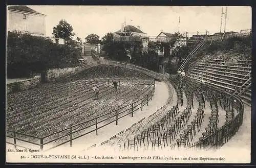 AK Doué-la-Fontaine, Aménagement des Arènes pour une Représentation