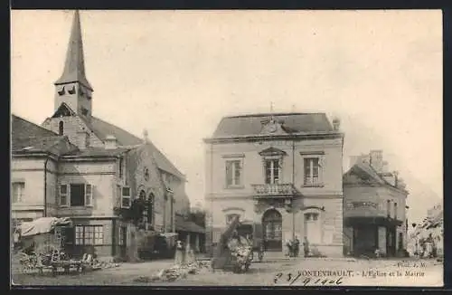 AK Fontevrault, L`Église et la Mairie