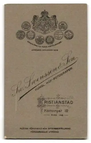 Fotografie Sw. Svensson & Son, Kristianstad, Köttorget 12, Porträt eines jungen Mannes
