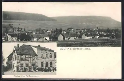 AK Bebra / Sonderhausen, Gasthaus R. Scherzberg und Panorama