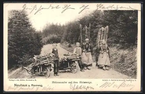 AK Holzsammler auf dem Heimweg bei Neuhaus am Rennweg