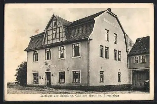 AK Ellersleben, Gasthaus zur Erholung v. Günther Hoschke