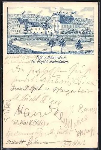 Lithographie Eisfeld, Das Schloss Schwarzbach