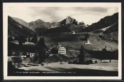 AK Plöcken, Ortsansicht mit Heldengedächtniskapelle