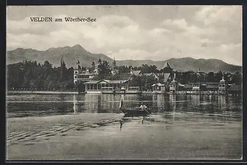 AK Velden am Wörthersee, Idyll am Seeufer