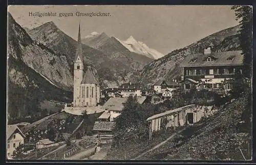 AK Heiligenblut, Ansicht gegen den Grossglockner