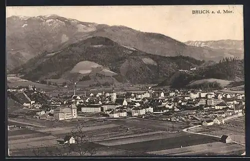 AK Bruck a. d. Mur, Teilansicht aus der Vogelschau