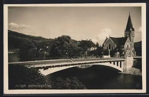 AK Leoben, Blick auf die Bahnhofbrücke