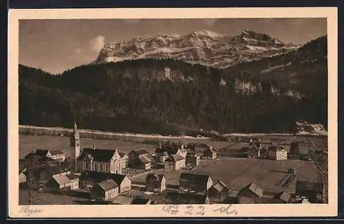 AK Bezau, Teilansicht mit Kanisfluh und Bregenzerwald