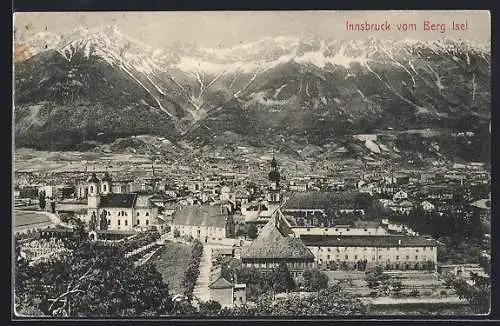 AK Innsbruck, Ortsansicht vom Berg Isel