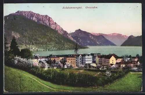 AK Gmunden, Ortsansicht am See