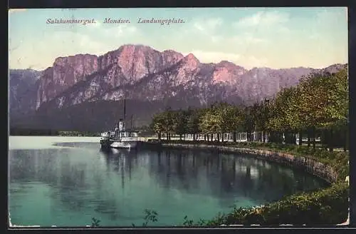 AK Mondsee, Blick auf den Landungsplatz