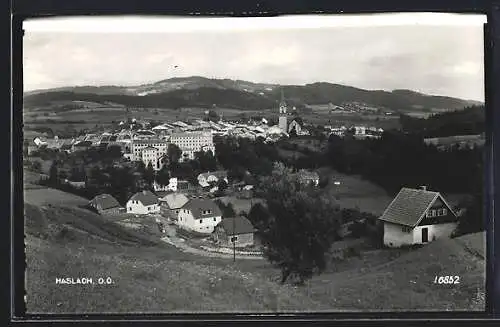 AK Haslach /O.Ö., Ortsansicht aus der Vogelschau