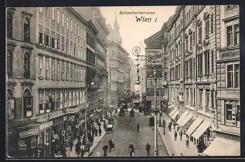 AK Wien, Rothenthurmstrasse mit Geschäften