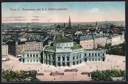 AK Wien, Panorama mit k. k. Hofburgtheater