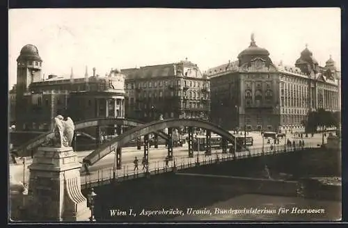 AK Wien, Aspernbrücke, Urania, Bundesministerium für Heerwesen