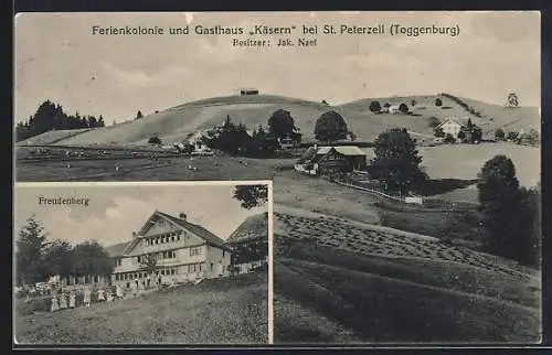 AK St. Peterzell /Toggenburg, Ferienkolonie und Gasthaus Käsern, Freudenberg