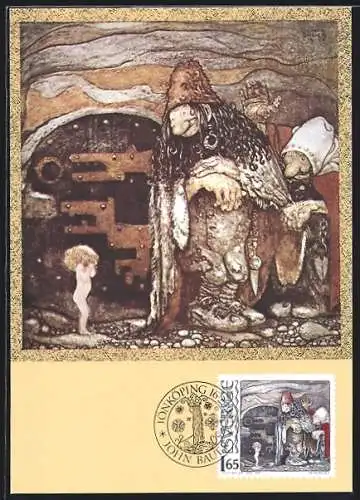 Maximum-AK Die Briefmarke Das Trollweib in Gedenken an John Bauer