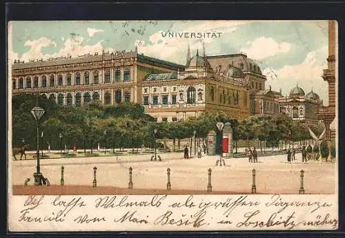 Lithographie Wien, Blick zur Universität