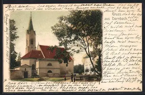 AK Wien-Dornbach, Partie an der Kirche