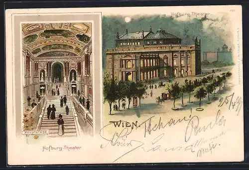 Lithographie Wien, Burgtheater, Hauptstiege