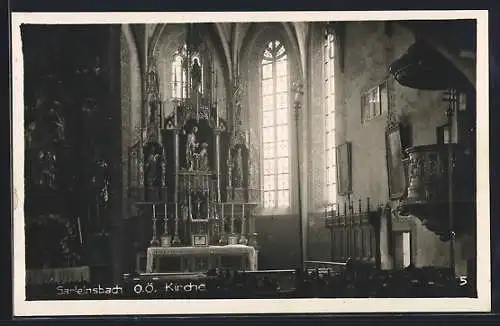 AK Sarleinsbach /O. Ö., Kirche, Innenansicht, Altar