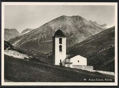 AK Avers-Cresta, Blick auf die Kirche