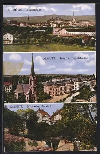 AK Olmütz, Josef v. Engelstrasse, Michaeler Ausfall, Gesamtansicht