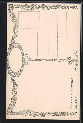 Künstler-AK E.F. Hofecker: Gmunden, Pfarrgasse