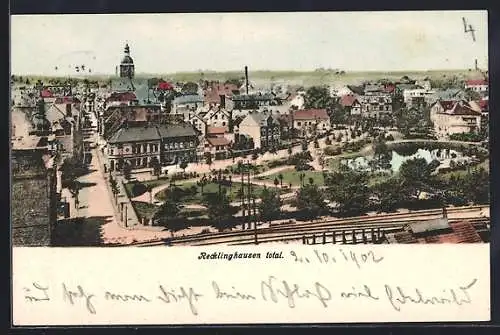 AK Recklinghausen, Panorama über die Stadt