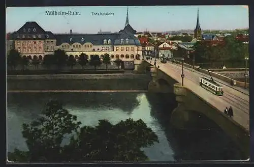 AK Mülheim-Ruhr, Totalansicht mit leuchtenden Fenstern