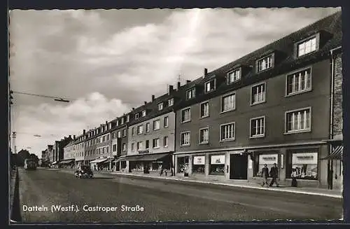 AK Datteln /Westf., Castroper Strasse mit Geschäften