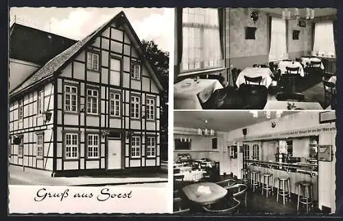 AK Soest, Gasthof Brüdertor, Innenansichten