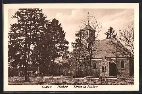 AK Saarow-Pieskow, Partie an der Kirche